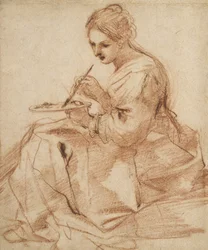 Eine Frau malt (Eine Allegorie der Malerei), ca. 1618